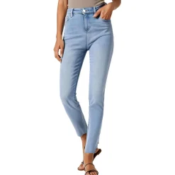 Raw Hem Denim Straight Leg Jeans