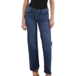 Raw Hem Denim Straight Leg Jeans