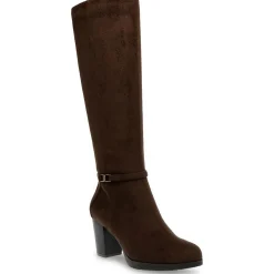 Reach Up Faux Suede Zip Up Knee-High Boots