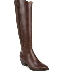Reese Faux Leather Block Heel Knee-High Boots
