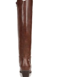 Reese Faux Leather Block Heel Knee-High Boots