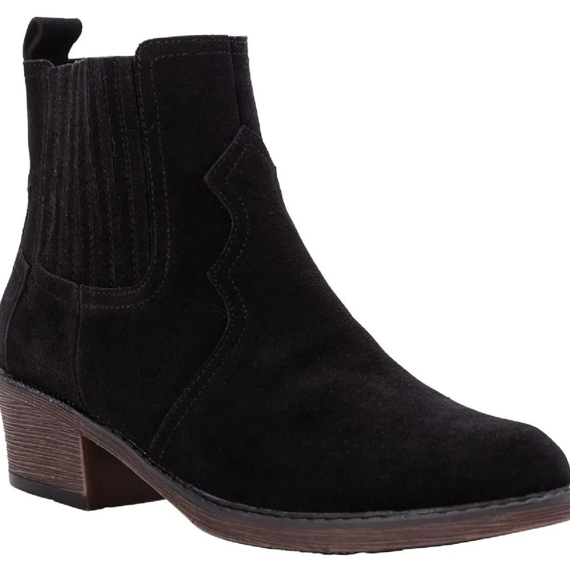 Reese Suede Block Heel Ankle Boots
