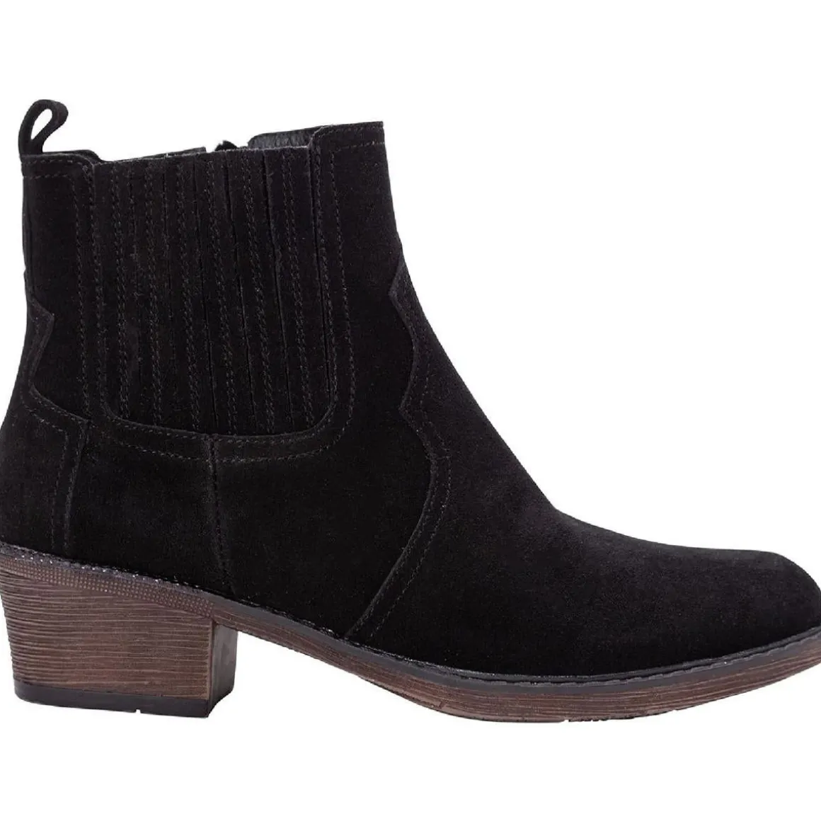Reese Suede Block Heel Ankle Boots