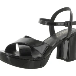 Reeva Patent Ankle Strap Block Heel