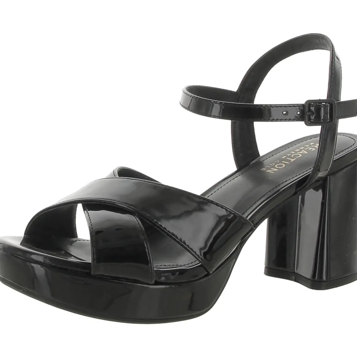 Reeva Patent Ankle Strap Block Heel