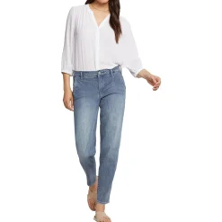 Relaxed Denim Tapered Leg Jeans