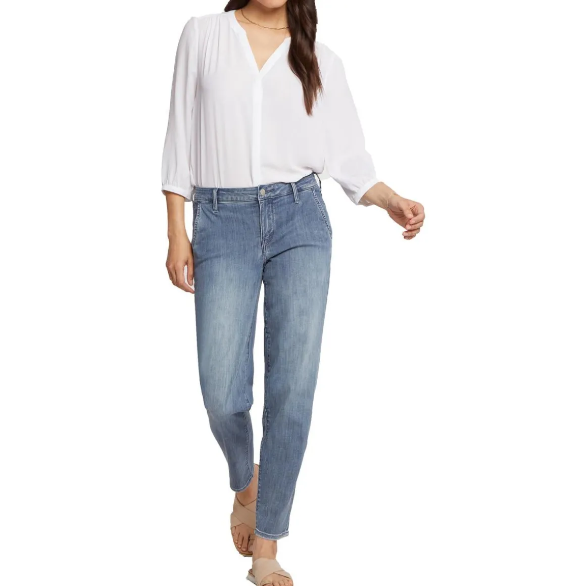 Relaxed Denim Tapered Leg Jeans