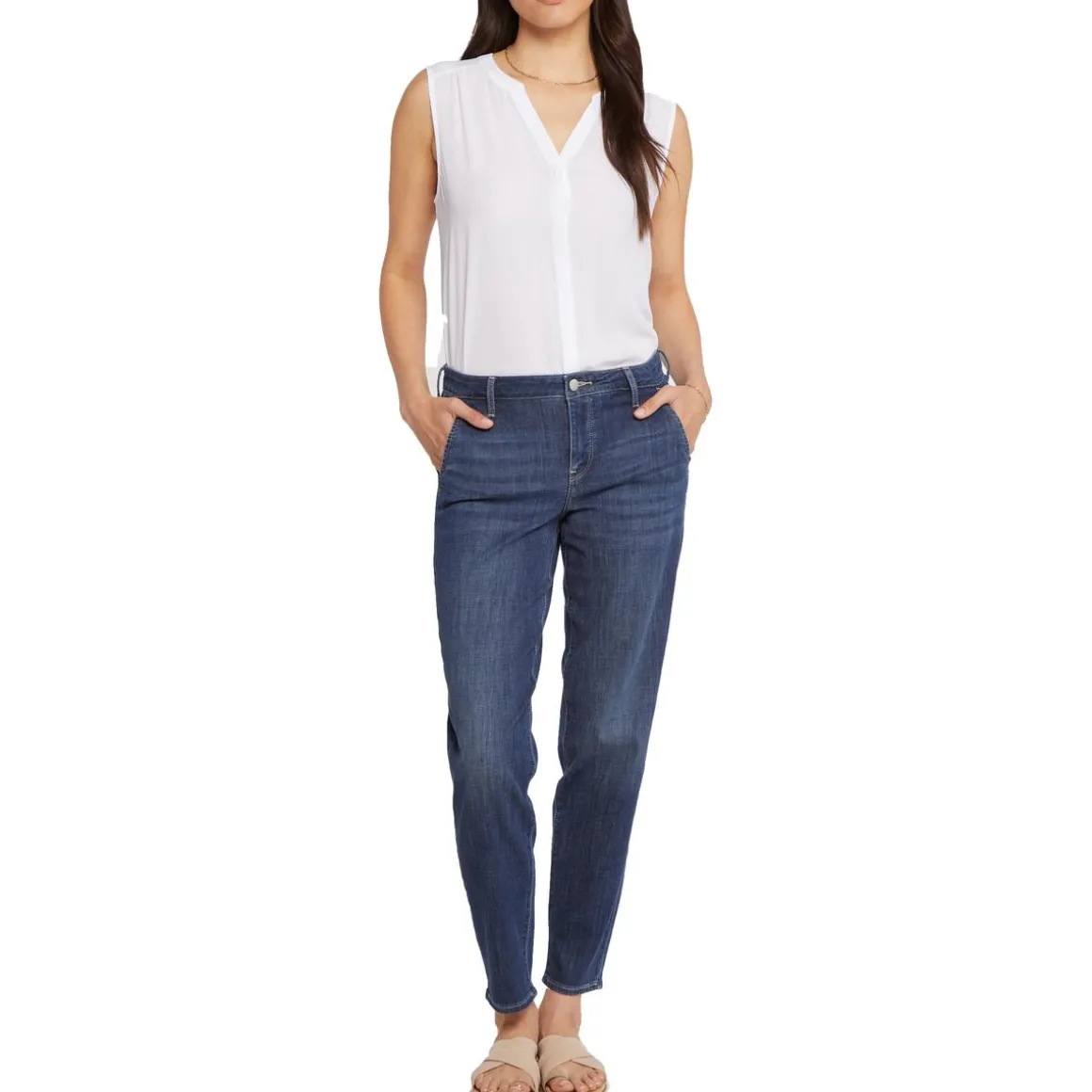 Relaxed Denim Tapered Leg Jeans