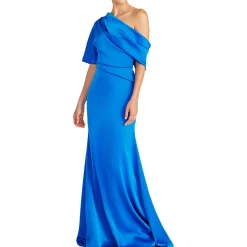 Remi Pleated Satin Evening Dress