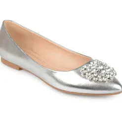 Renzo Faux Leather Embellished Flats Shoes
