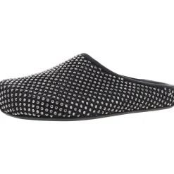 Rhinestone Embellished Slip on Clogs Rhinestone Leather Clogs