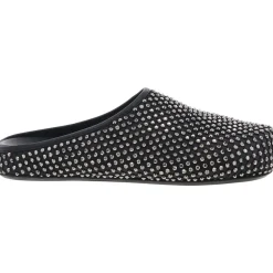 Rhinestone Embellished Slip on Clogs Rhinestone Leather Clogs