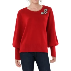 Rhinestone Knit Crewneck Sweater