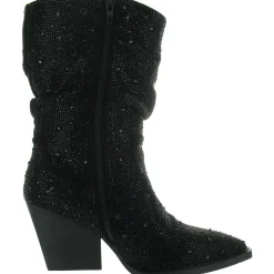 Rhinestone Mid-Calf Boots