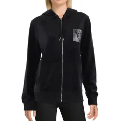 Rhinestone Velour Zip Hoodie
