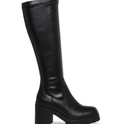 Ria Lug Sole Faux Leather Knee-High Boots