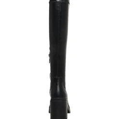 Ria Lug Sole Faux Leather Knee-High Boots