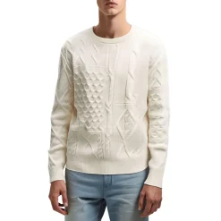 Ribbed Cable Knit Pullover Sweater