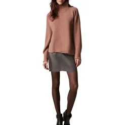 Ribbed Cotton Mock Turtleneck Sweater