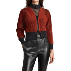 Ribbed Knit Cardigan Sweater