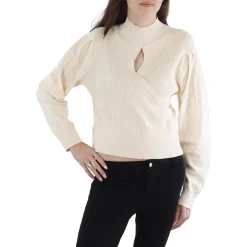 Ribbed Knit Mock Turtleneck Sweater
