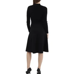 Ribbed Mock Neck Sweaterdress