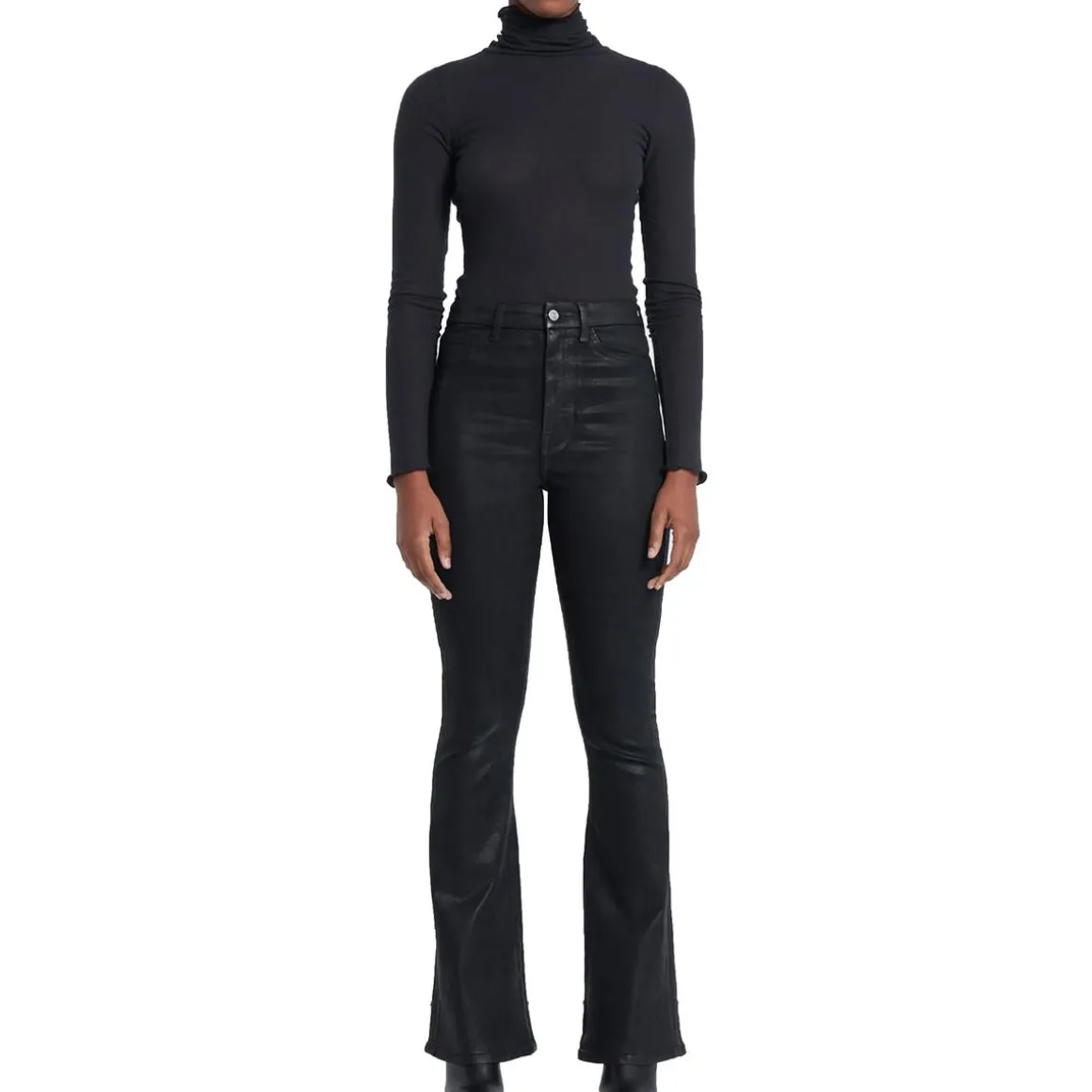 Ribbed Modal Turtleneck Top