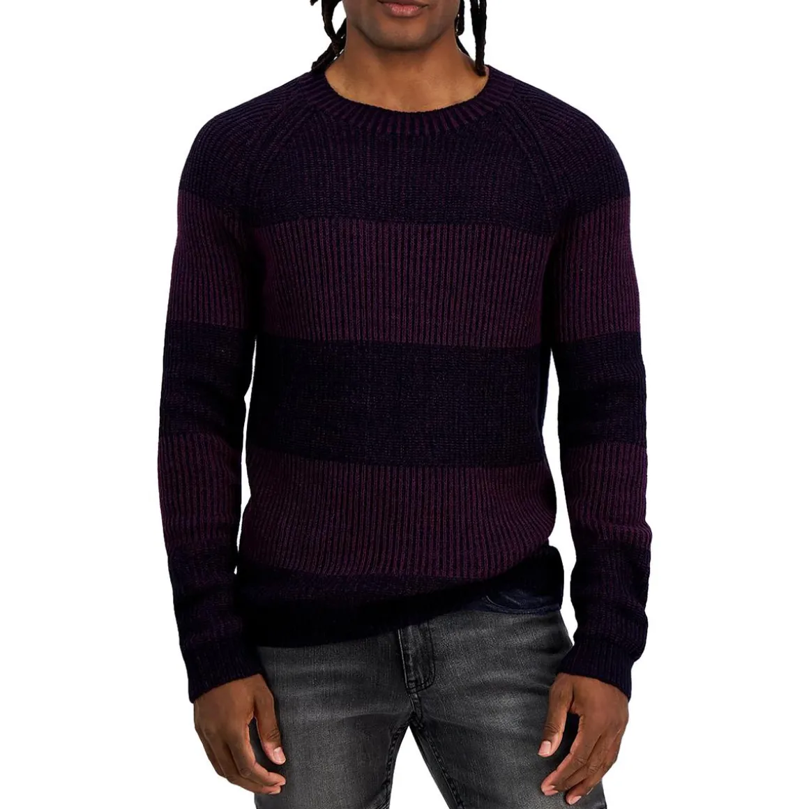 Ribbed Pullover Crewneck Sweater