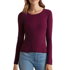 Ribbed Scoop Neck Pullover Sweater
