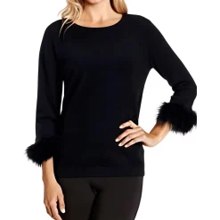 Ribbed Trim Crewneck Sweater