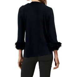 Ribbed Trim Crewneck Sweater