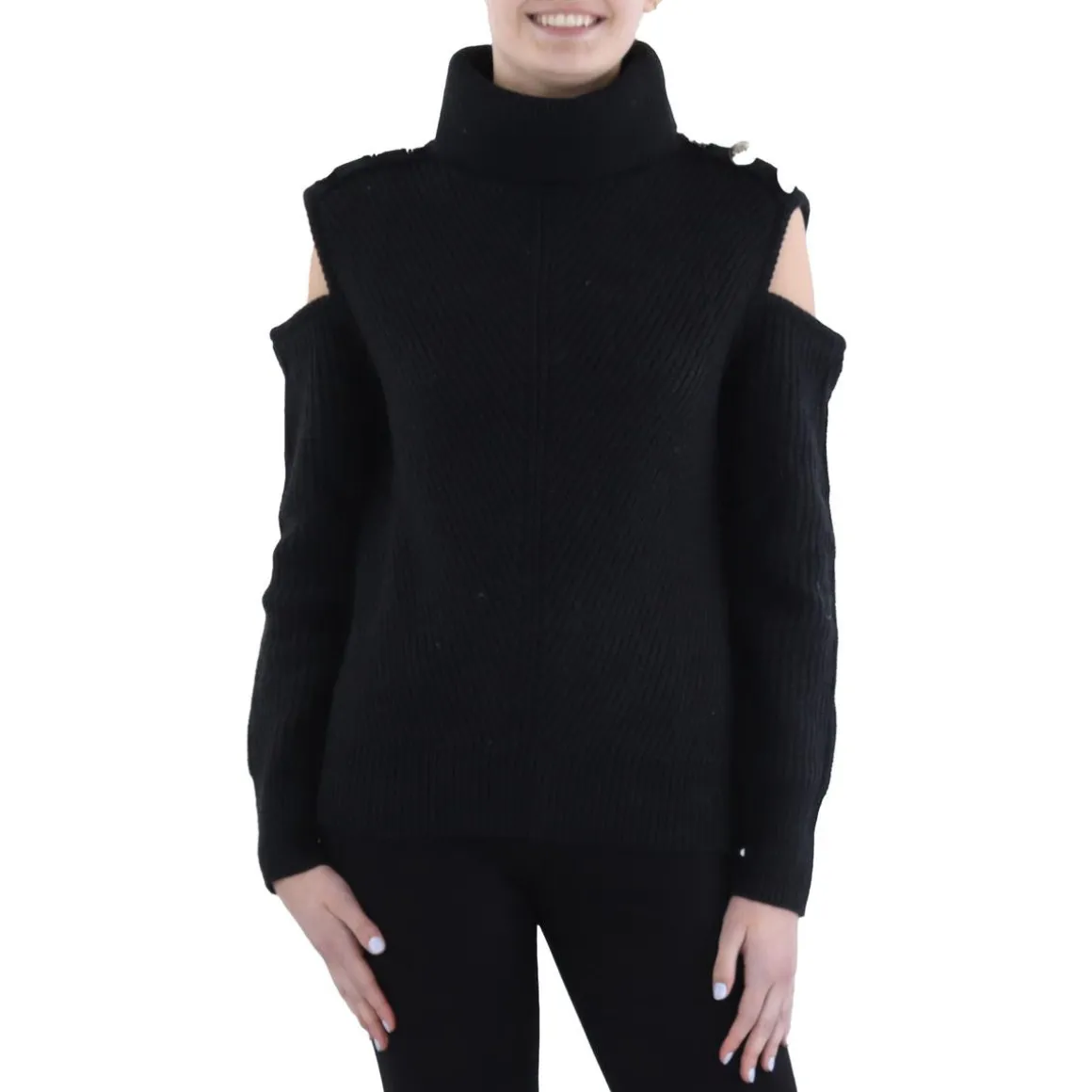 Ribbed Trim Cable Knit Pullover Sweater