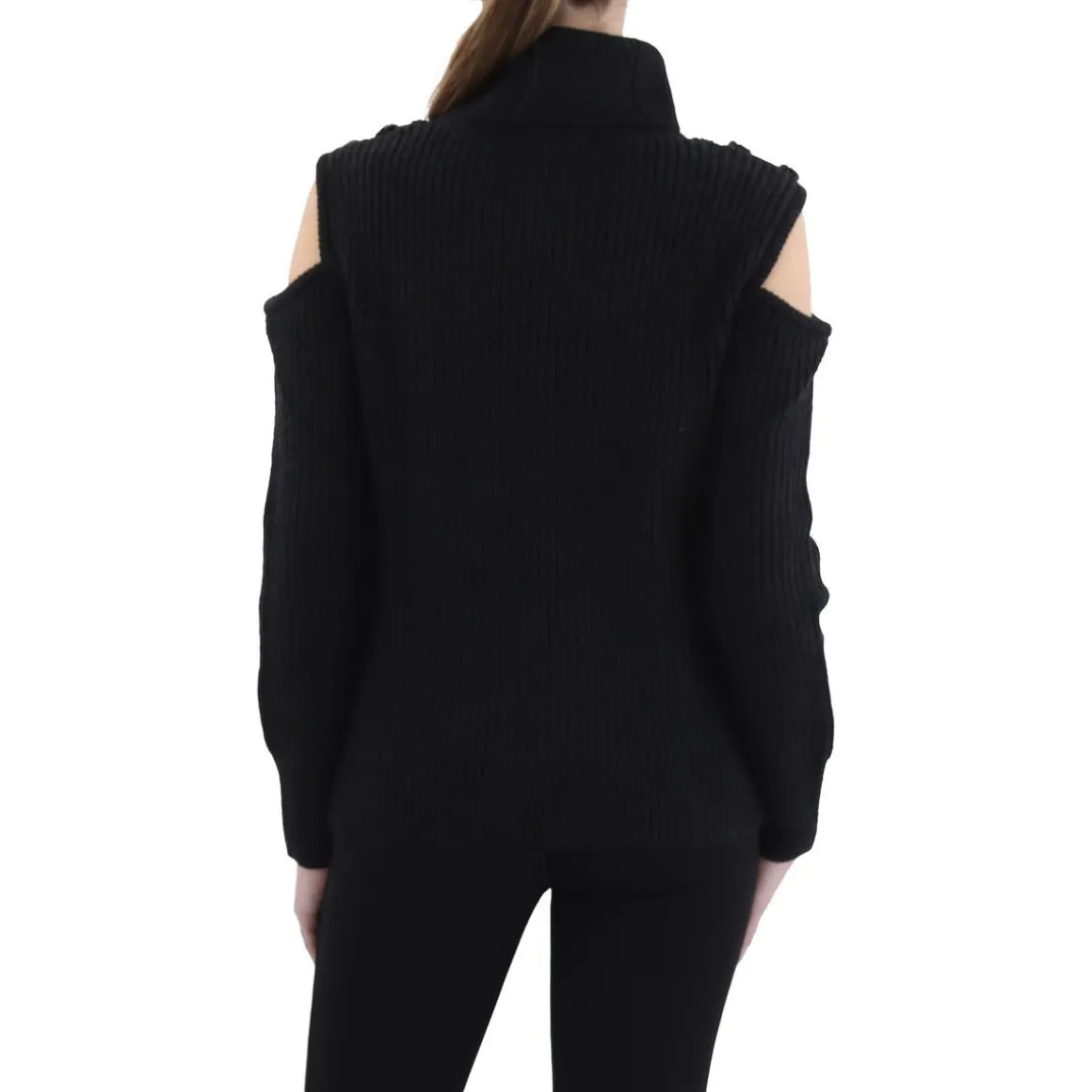 Ribbed Trim Cable Knit Pullover Sweater