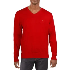 Ribbed Trim Cotton Pullover Sweater