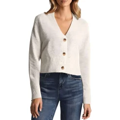 Ribbed Trim Knit Button-Up