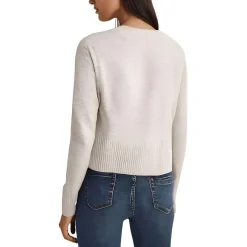 Ribbed Trim Knit Button-Up