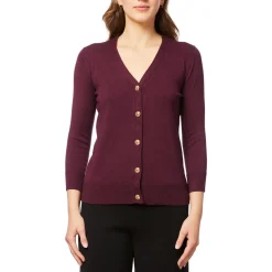 Ribbed Trim Knit Cardigan Sweater