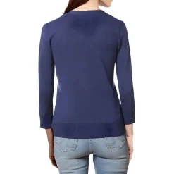 Ribbed Trim Knit Cardigan Sweater