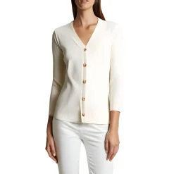 Ribbed Trim Knit Cardigan Sweater