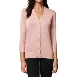 Ribbed Trim Knit Cardigan Sweater