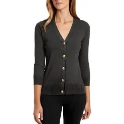 Ribbed Trim Knit Cardigan Sweater