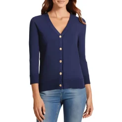 Ribbed Trim Knit Cardigan Sweater