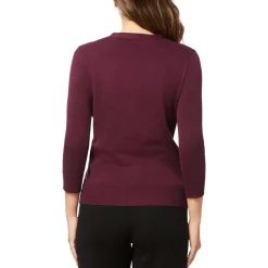 Ribbed Trim Knit Cardigan Sweater