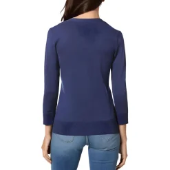 Ribbed Trim Knit Cardigan Sweater