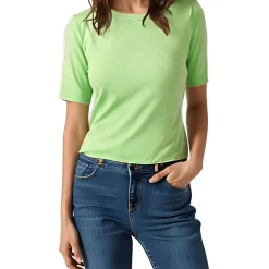 Ribbed Trim Knit Crewneck Sweater