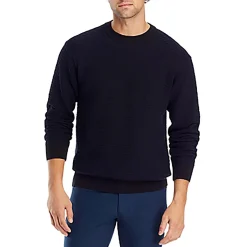 Ribbed Trim Knit Crewneck Sweater