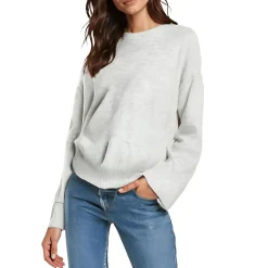Ribbed Trim Knit Crewneck Sweater