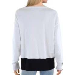 Ribbed Trim Knit Pullover Sweater