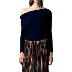 Ribbed Trim Knit Pullover Sweater