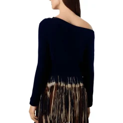 Ribbed Trim Knit Pullover Sweater